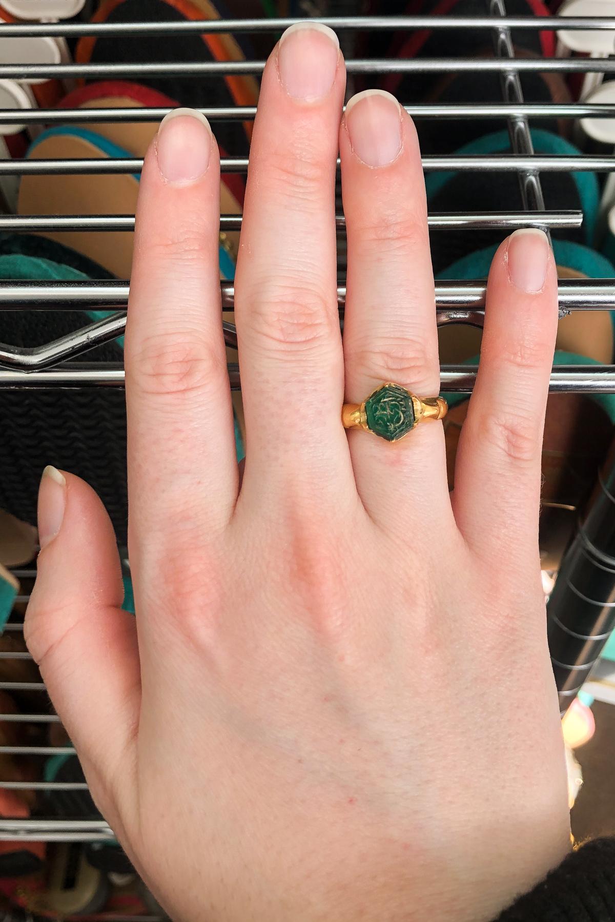 hexagon emerald ring