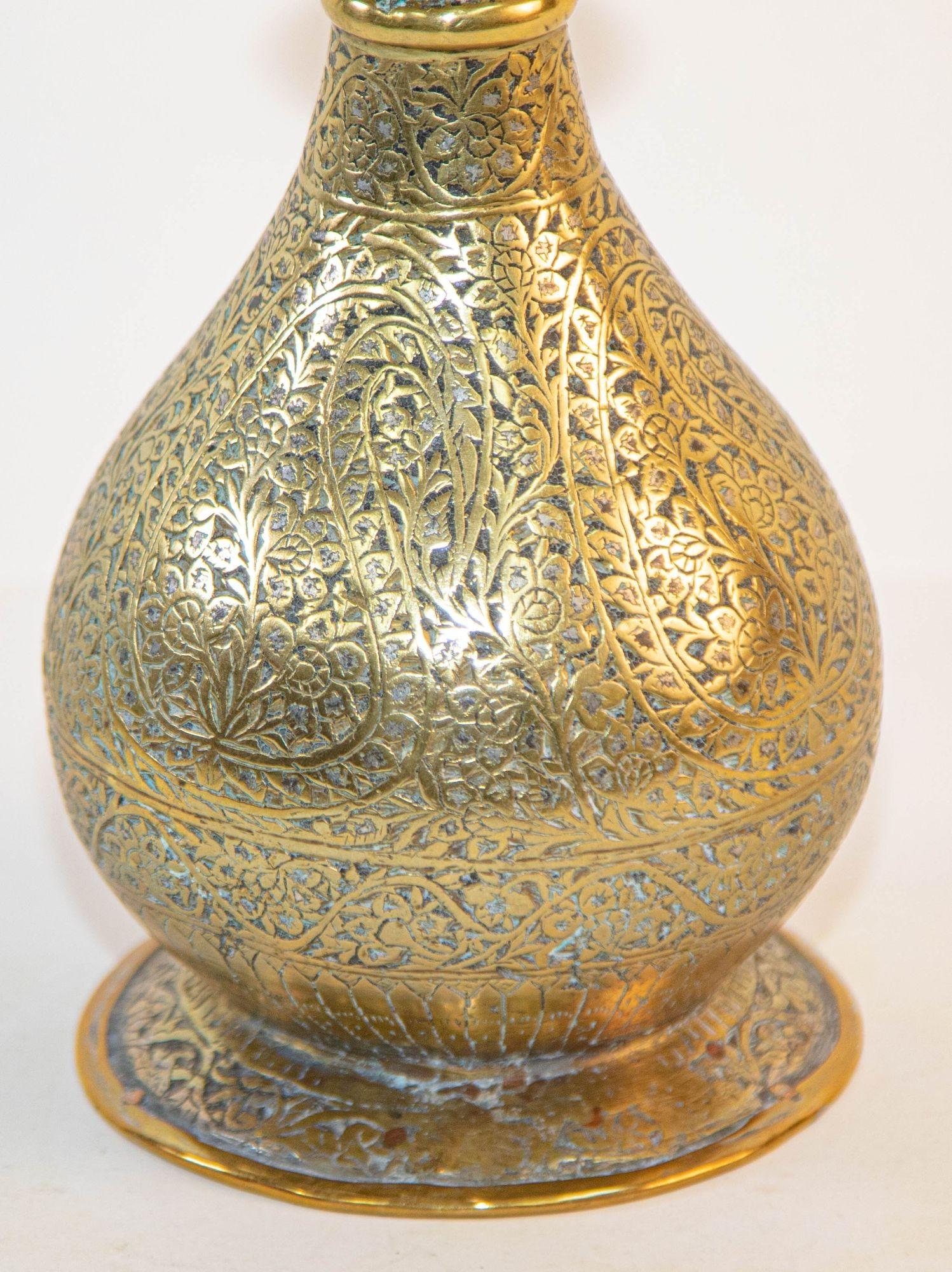 Antique Mughal Engraved 19th Century Hookah Base Indo-Persian For Sale 6