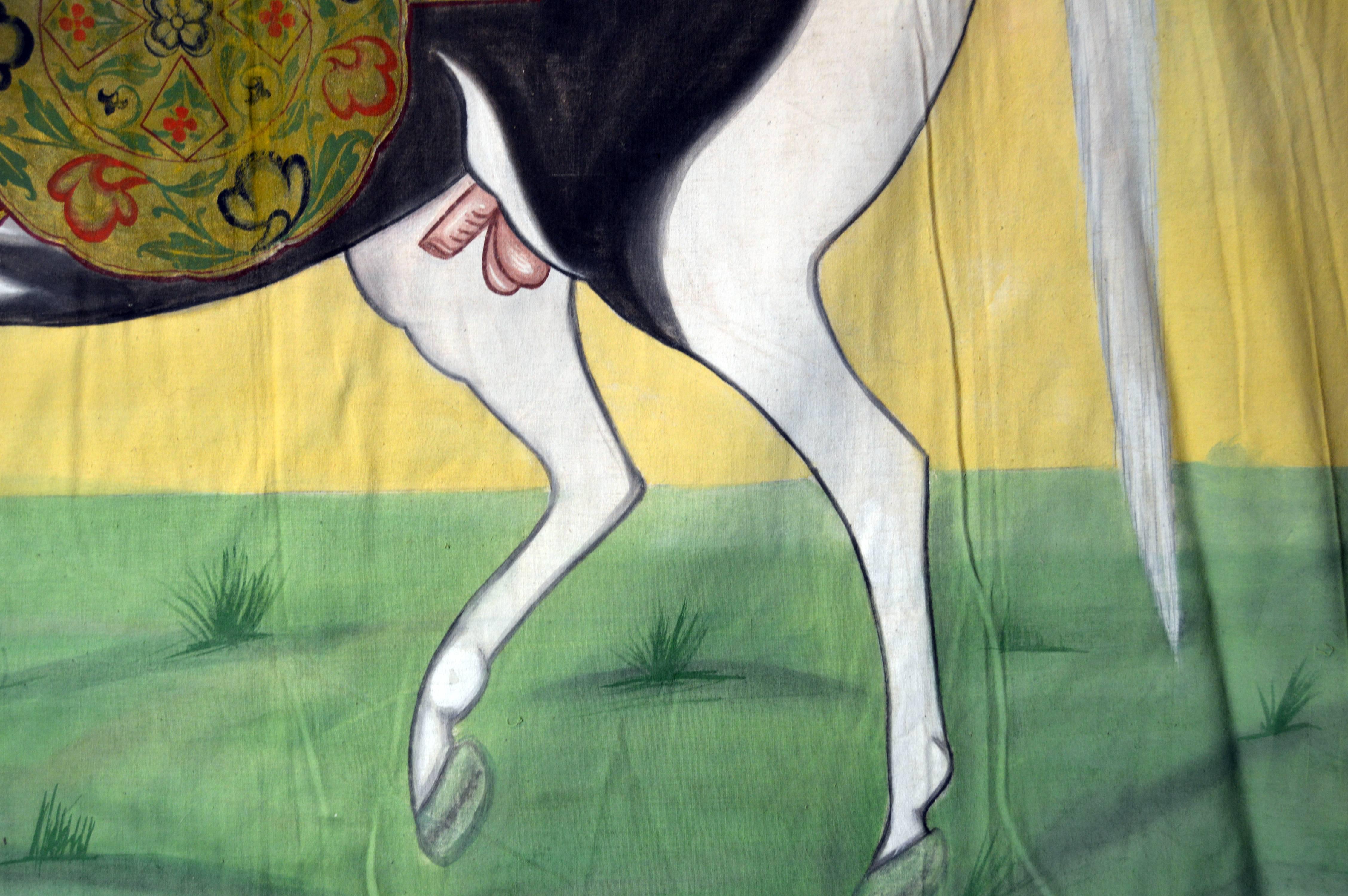 Indien Peinture ancienne de cheval indien moghol