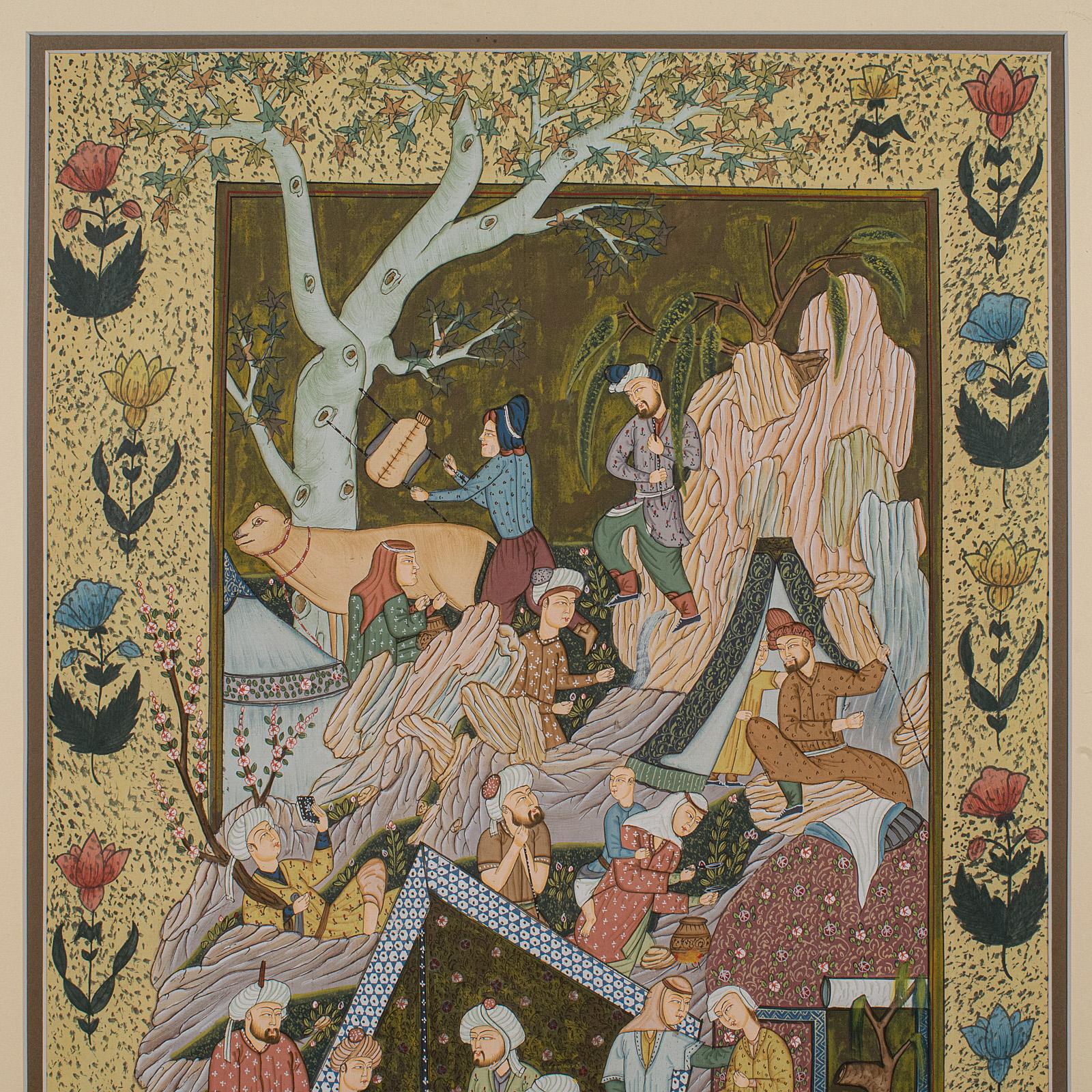 Cotton Antique Mughal School Painting, Indian, Art, After Seven Thrones, Late Victorian