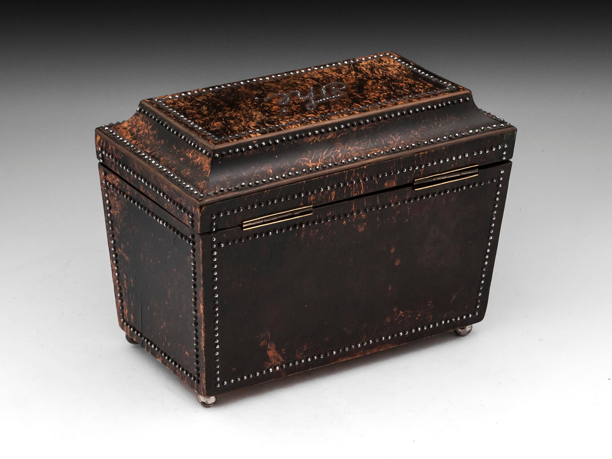 Antique Mulberry Cut Steel Tea Caddy, 19th Century 1