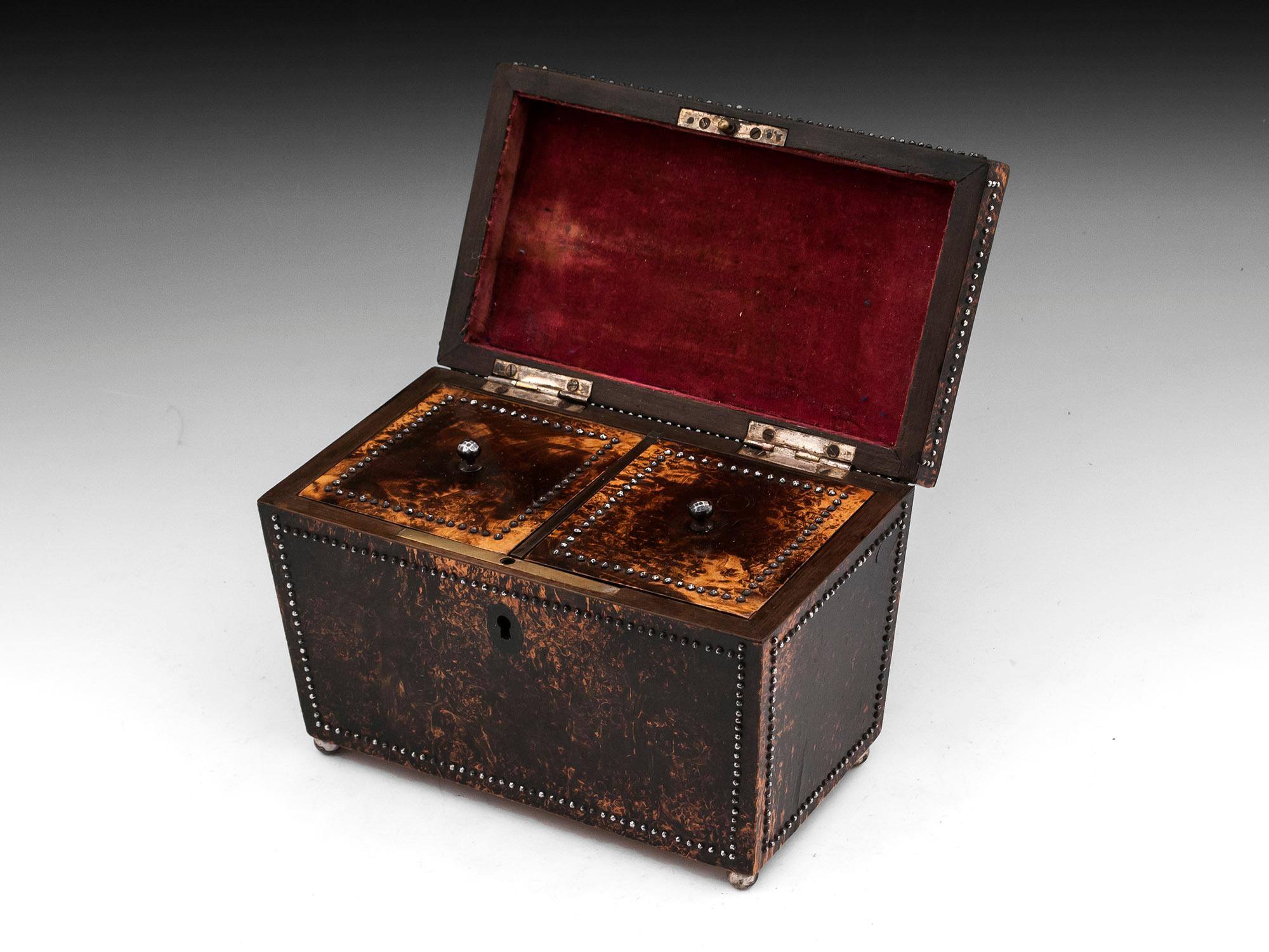 Antique Mulberry Cut Steel Tea Caddy, 19th Century 4