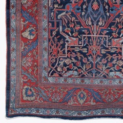 Antique Multi-Color Wool Carpet -  Late 19th Century
