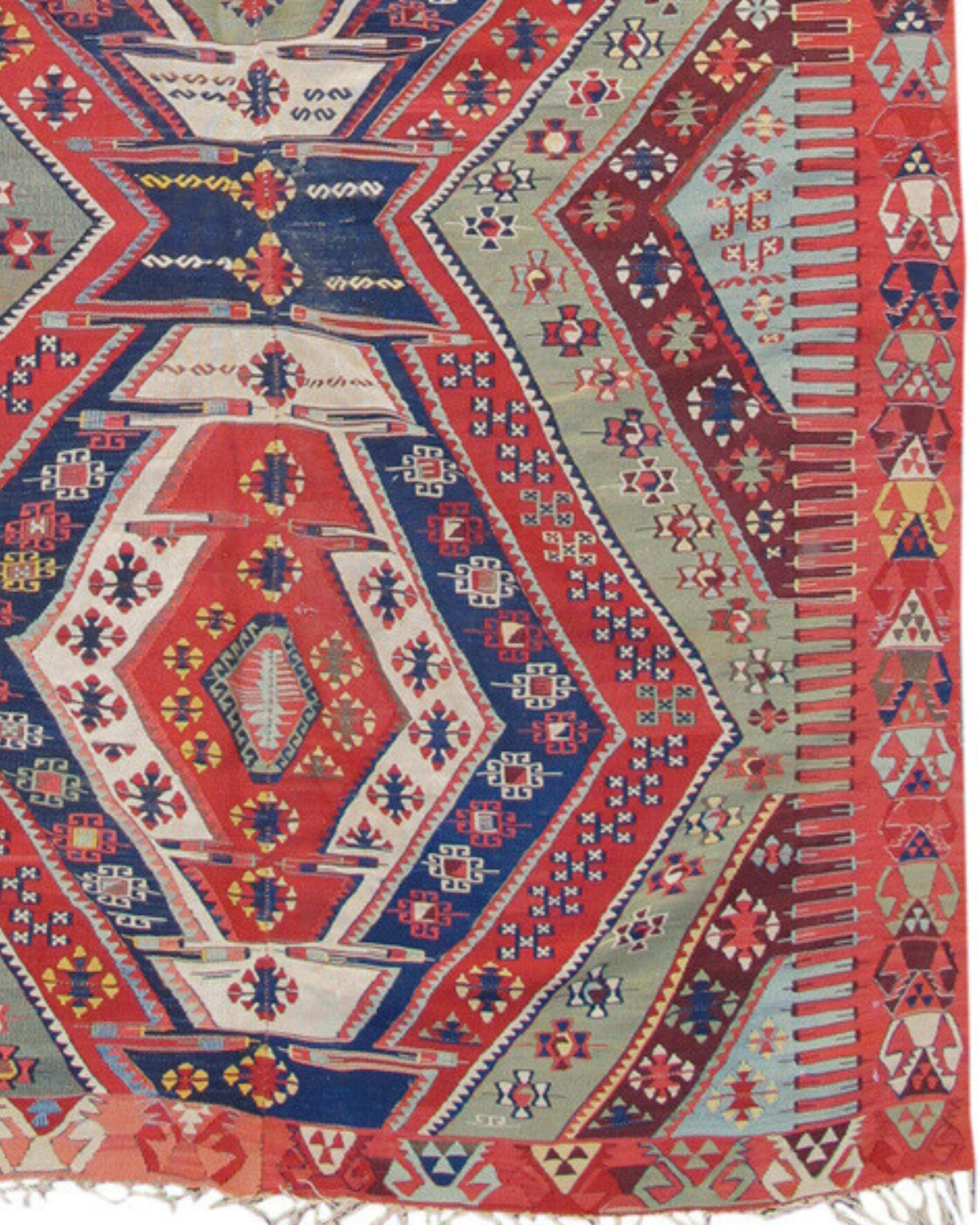 Antique Multi-Colored Anatolian Kilim Rug, Mid-19th Century  In Excellent Condition For Sale In San Francisco, CA
