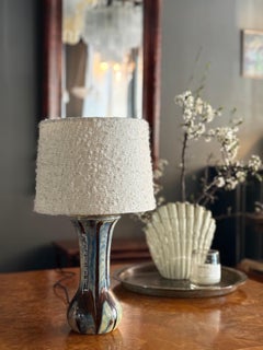 Antique Multi Colored Earthenware Table Lamp by Upsala Ekeby, 1920s.