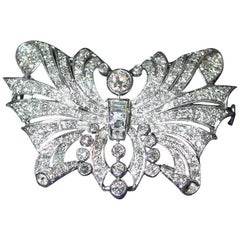 Antique Multi Diamond Butterfly Brooch Mounted in Platinum, Dated circa 1910