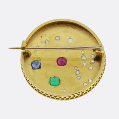 Antique Multi Gemstone Lily of the Valley Brooch