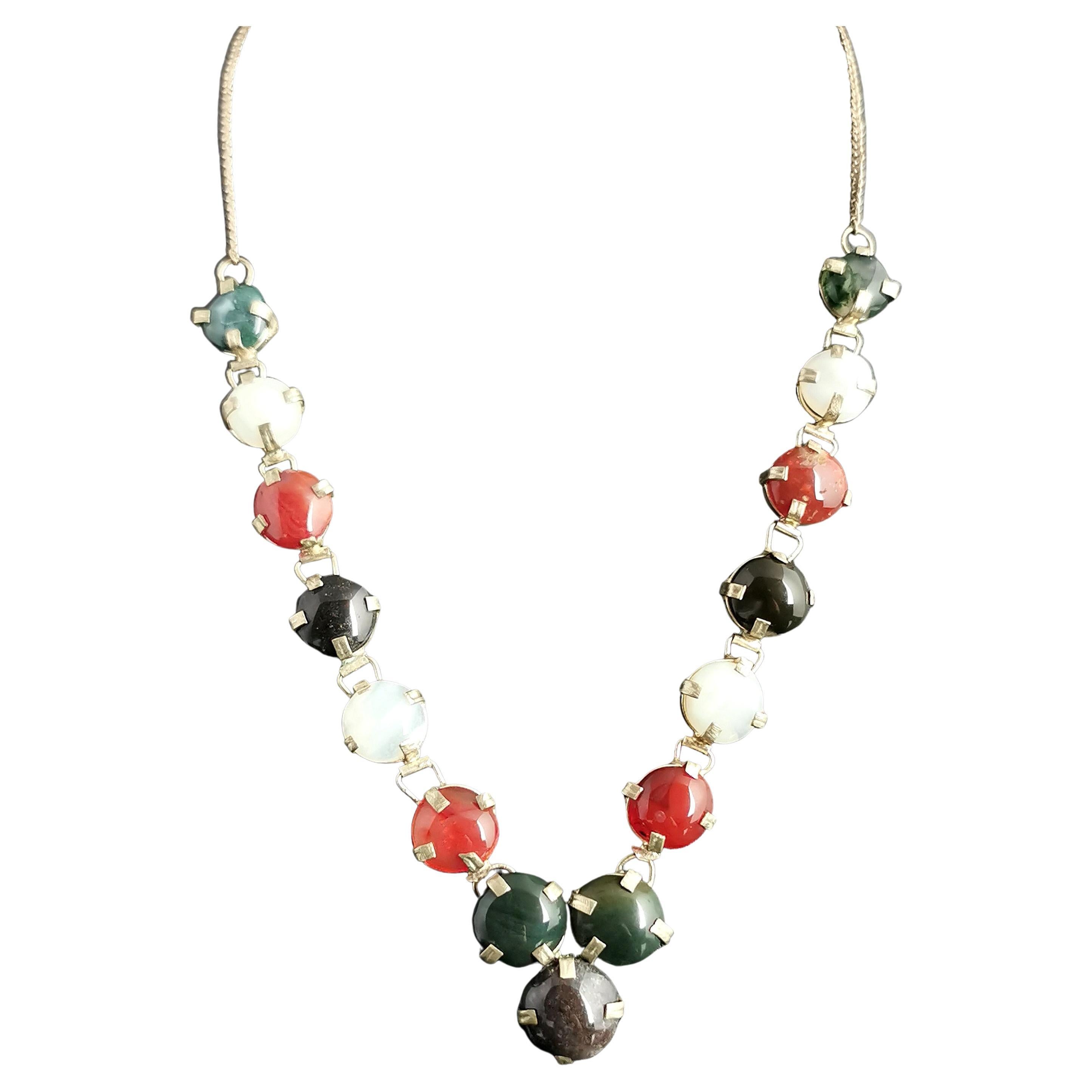 Randomly send Beautiful Mixed Gemstone Necklace & Earrings Set  Lx166 