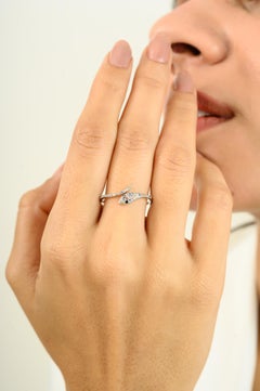 Antique Multi Sapphire with Diamonds Set Snake Wrap Ring in 18 Karat White Gold