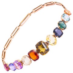 Antique Multi-Stone 9 Carat Gold Bracelet