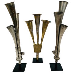 Antique Multi Tone Car Horn Collection with Custom Made Stands