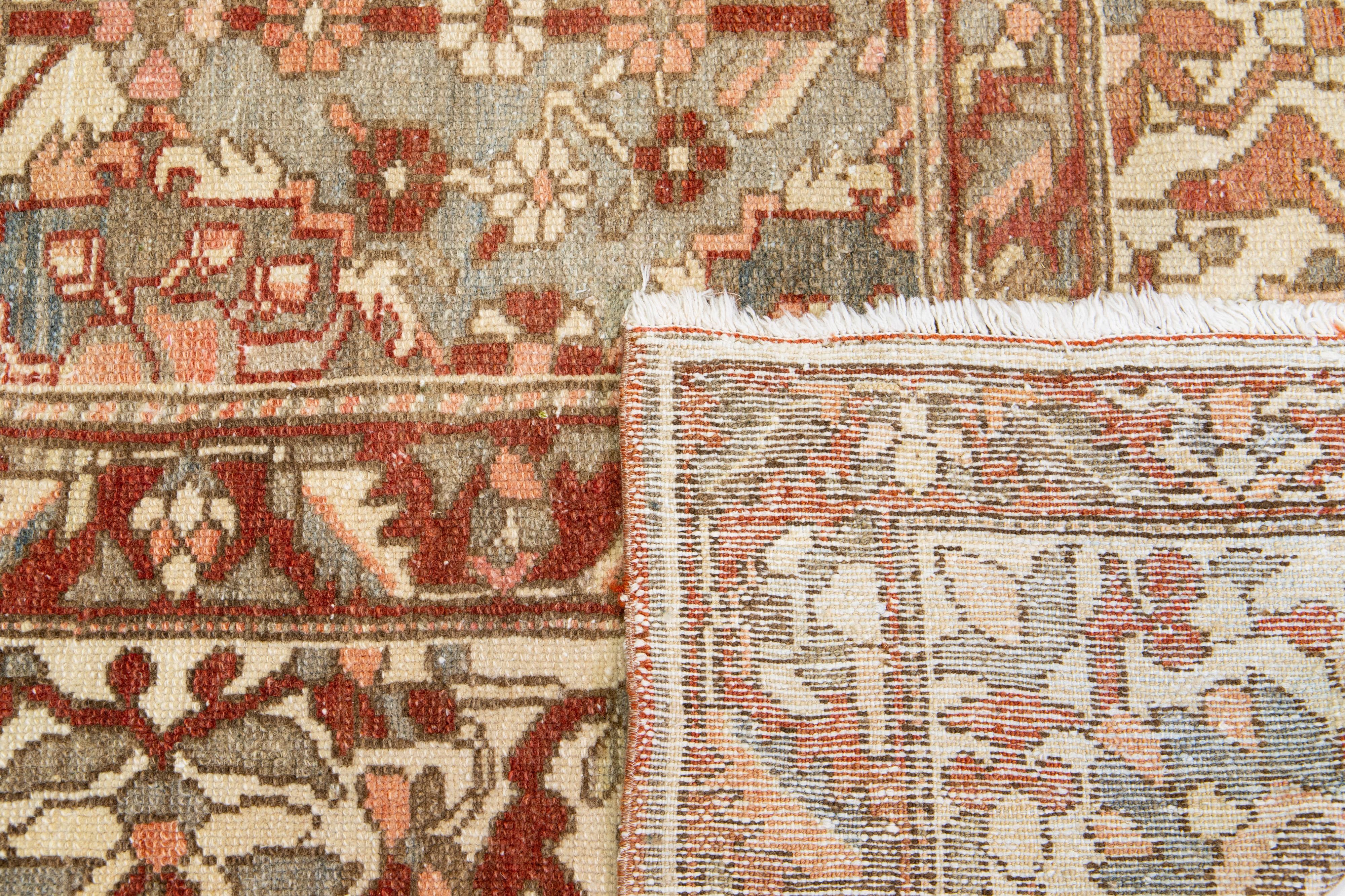 Antique Multicolor Persian Bakhtiari Designed Wool Rug  For Sale 2