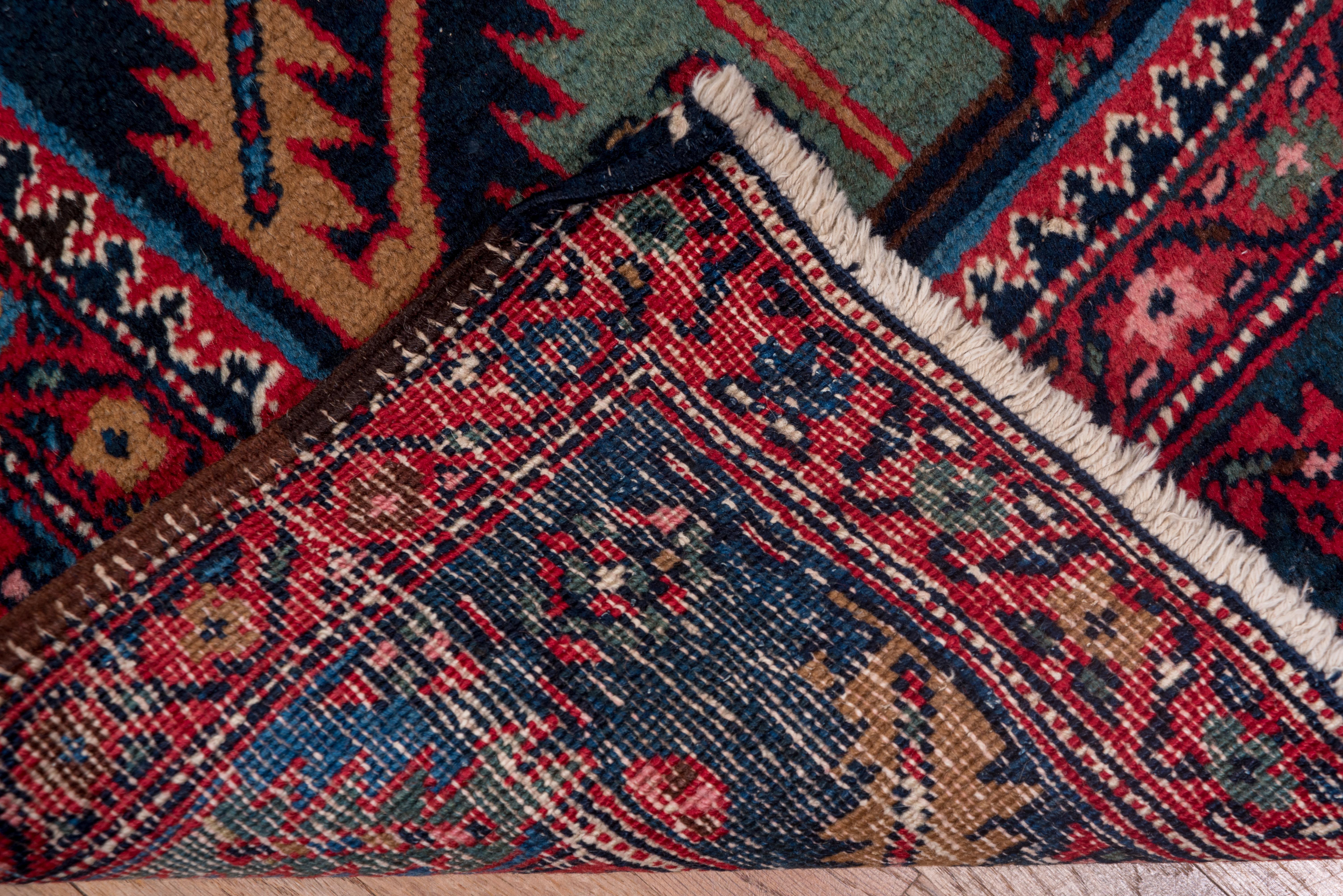 Hand-Knotted Antique Multicolored Heriz Runner For Sale