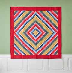 Antique Multicolored "Trip around the World" Quilt, USA, Late 19th Century