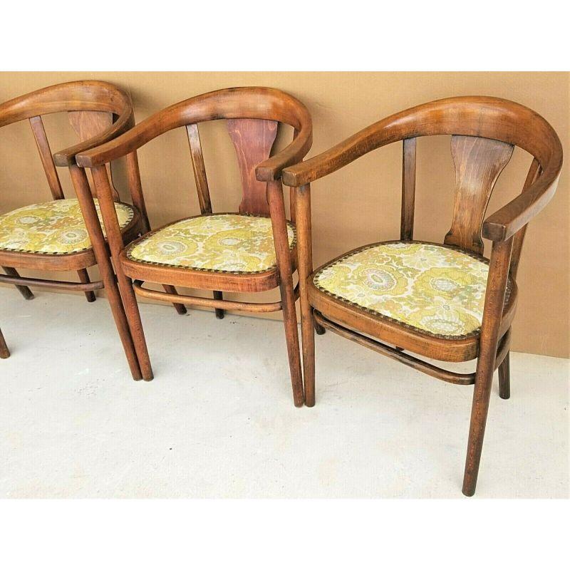 Wood Antique Mundus J & J Kohn Bentwood Elbow Dining Chairs