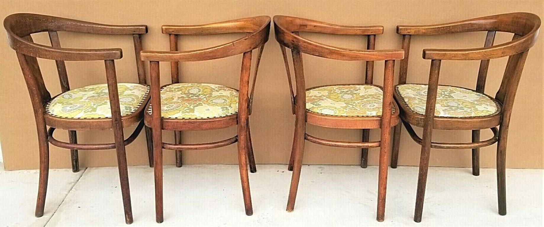 Czech Antique Mundus J & J Kohn Bentwood Elbow Dining Chairs