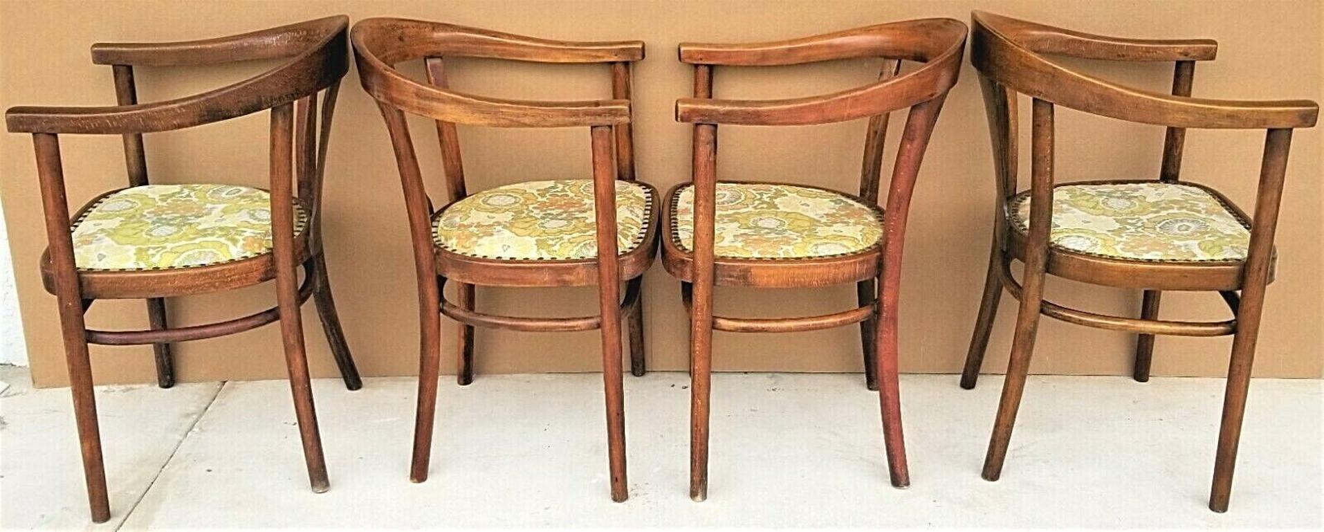 Antique Mundus J & J Kohn Bentwood Elbow Dining Chairs In Good Condition In Lake Worth, FL