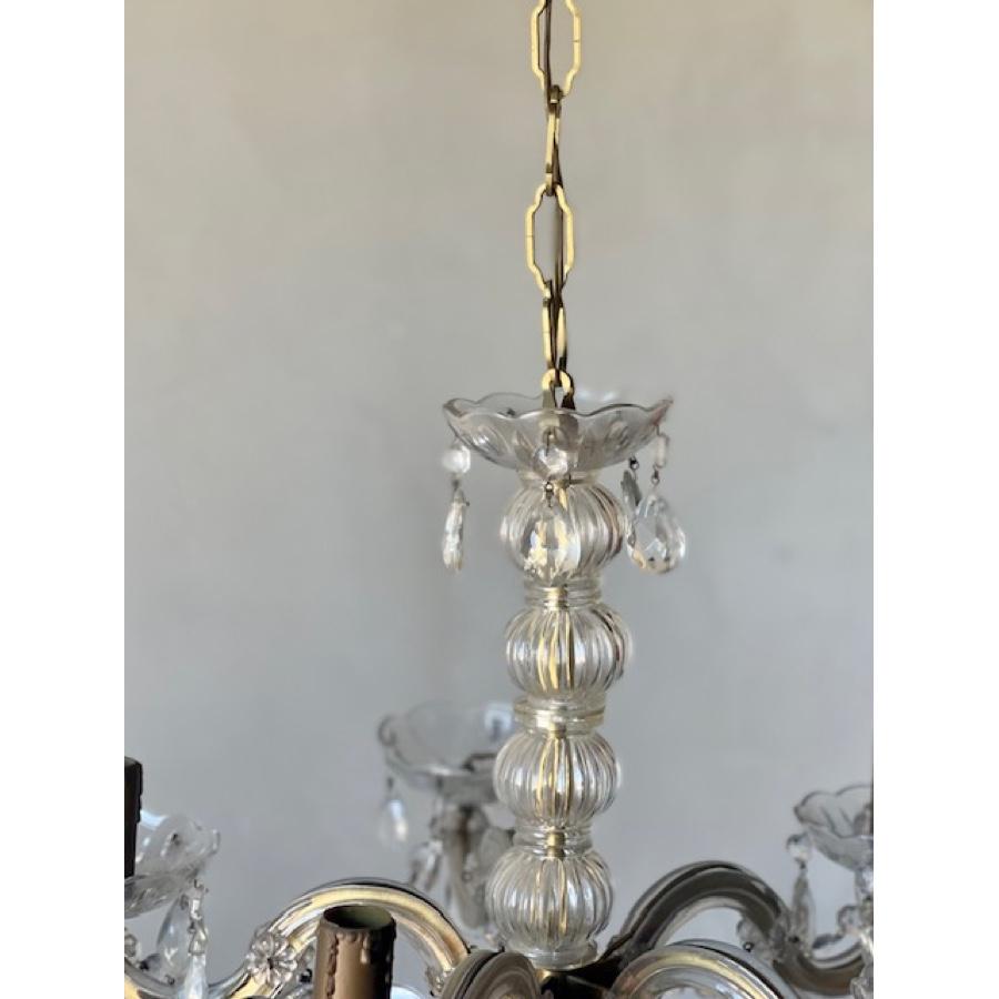 Brass Antique Murano Art Glass Chandelier, Italy For Sale