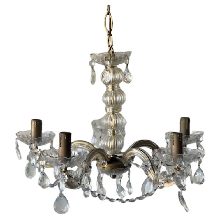 Antique Murano Art Glass Chandelier, Italy For Sale