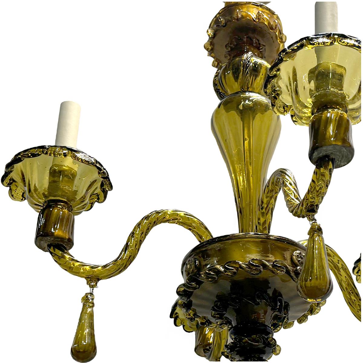 Italian Antique Murano Glass Chandelier For Sale