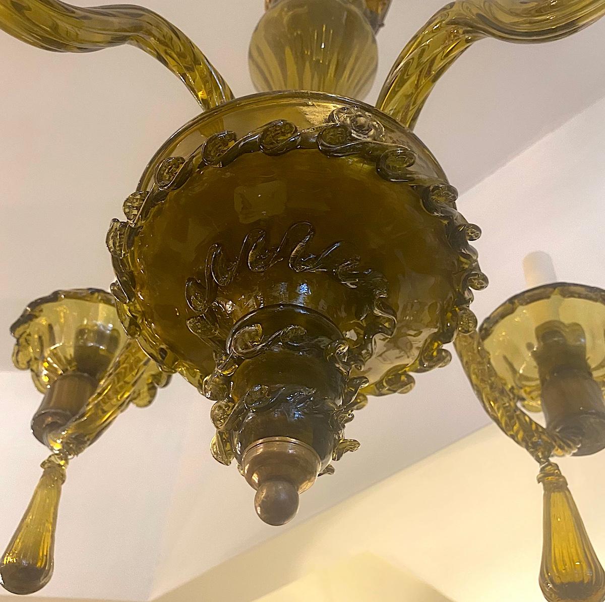Antique Murano Glass Chandelier For Sale 3