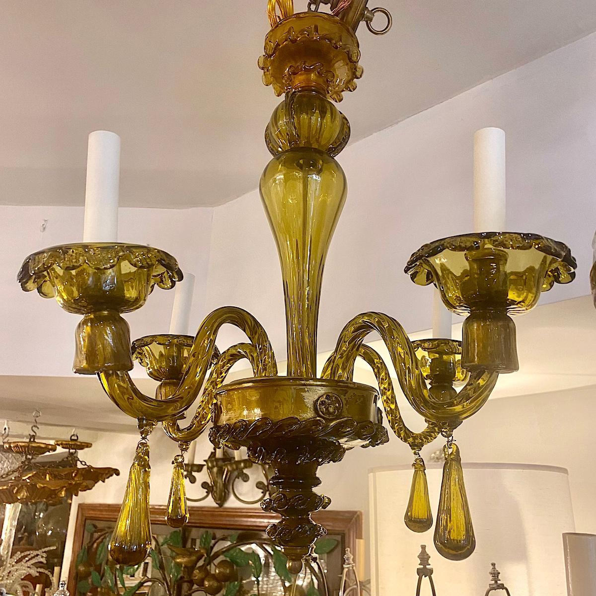 Antique Murano Glass Chandelier For Sale 4