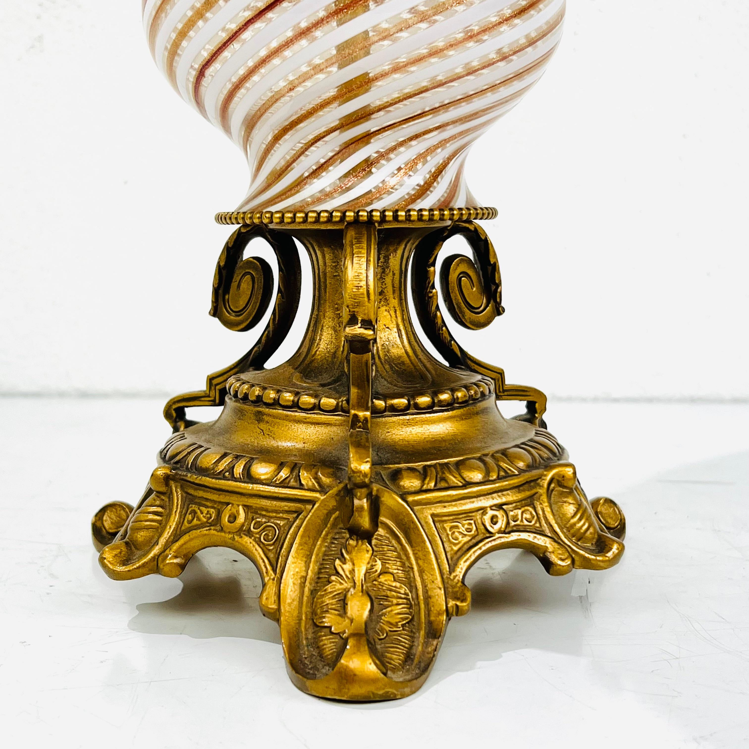 Regency Antique Murano Glass Lamp by Dino Martens For Sale