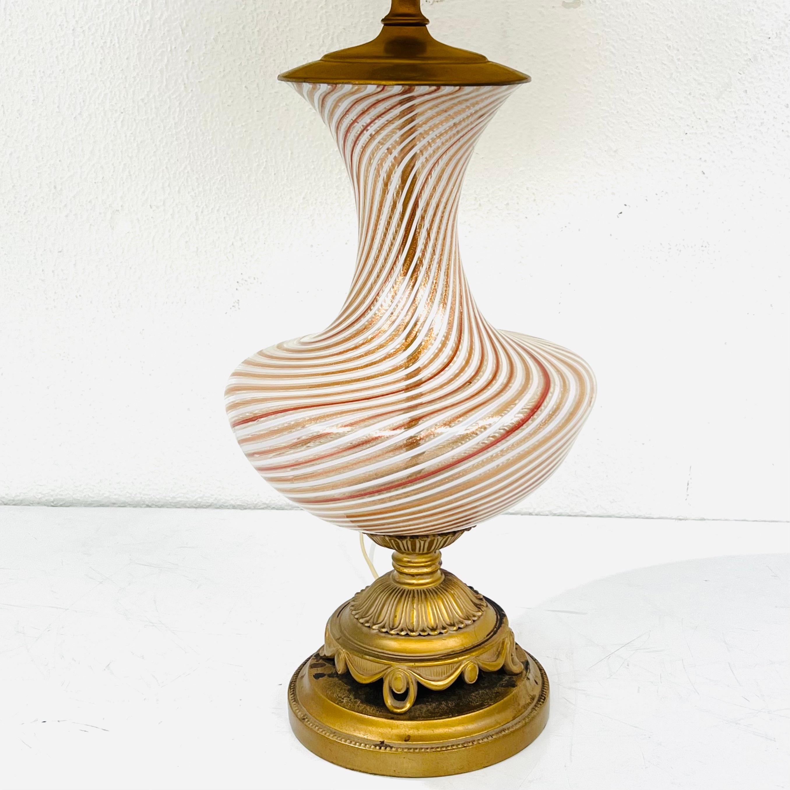 Regency Antique Murano Glass Lamp by Dino Martens For Sale