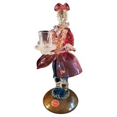 Antique Murano Glass Seguso vetri D'arte candle holder sculpture 