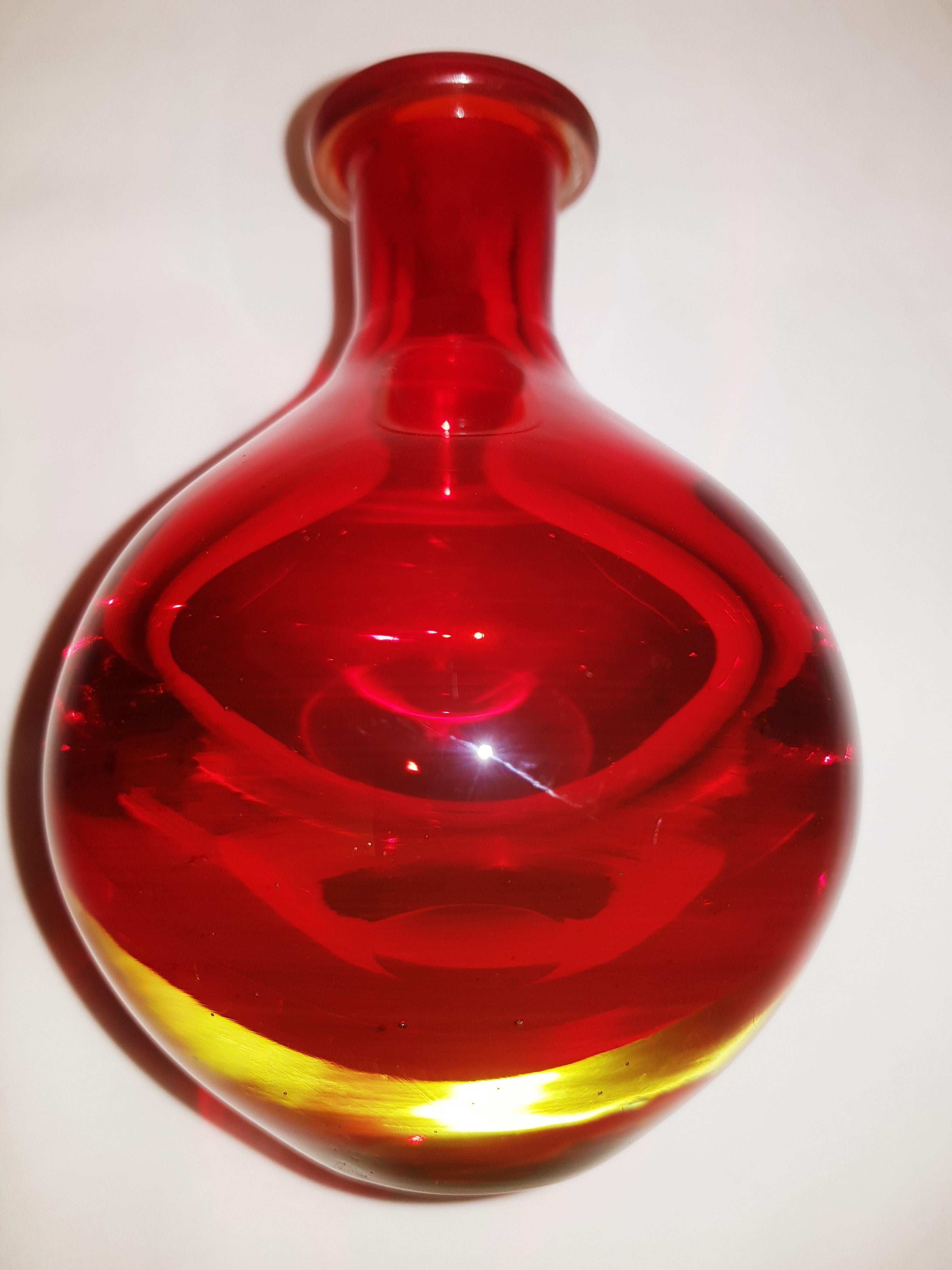 Art Deco Antique Murano Glass Somerso Uranium Vase
