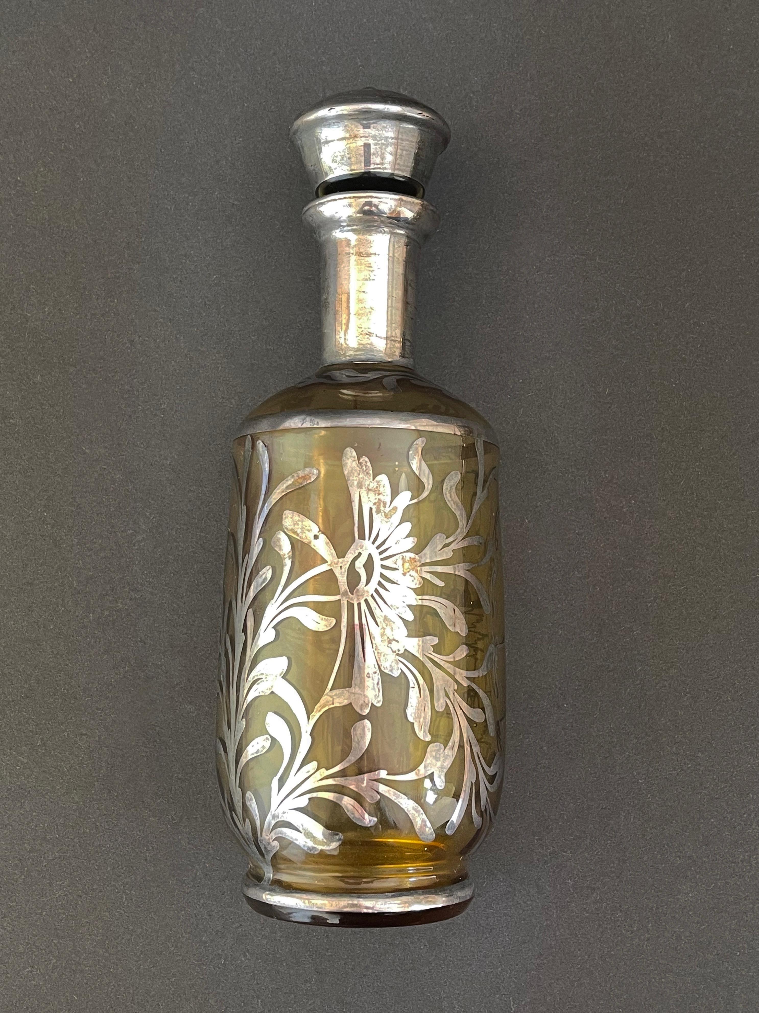 Antike Murano, venezianische Flasche und Gläser Bernstein, 1920er Jahre Likör Bar Set, Silber (Frühes 20. Jahrhundert) im Angebot