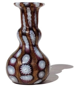 Antico vaso da armadio in vetro artistico italiano Millefiori di Murano Vittorio Zuffi