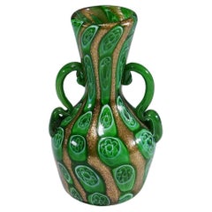 Used Murrine Vase with Aventurine, Fratelli Toso Murano ca. 1920s