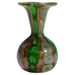 Antique Murrine Vase with Aventurine, Fratelli Toso Murano ca. 1920s