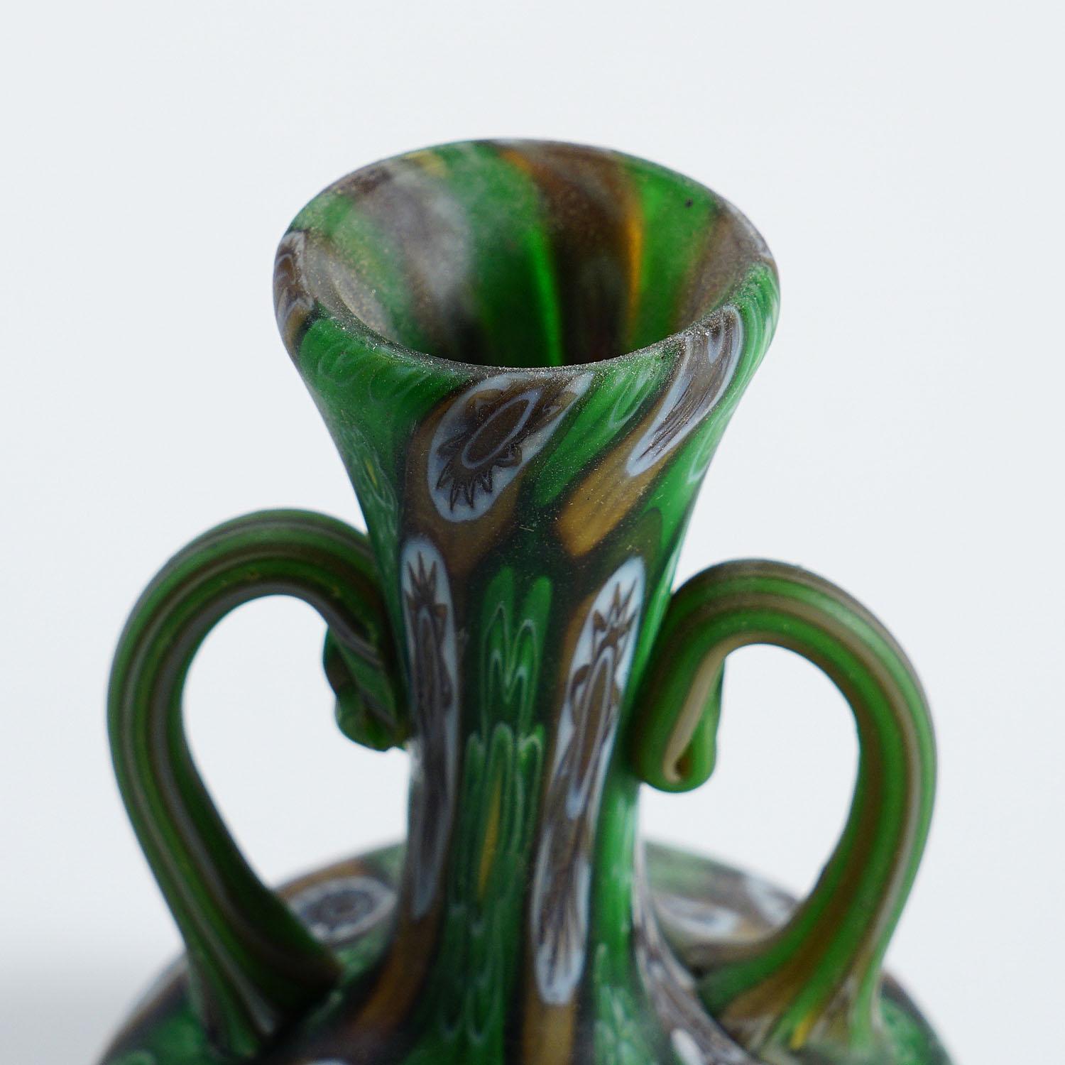 Jarrón antiguo de Murano con asas, Fratelli Toso Murano ca. 1920s en Bueno estado para la venta en Berghuelen, DE