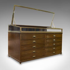 Antique Museum Display Cabinet, Bronze Showcase, Collectors Chest, Edmonds