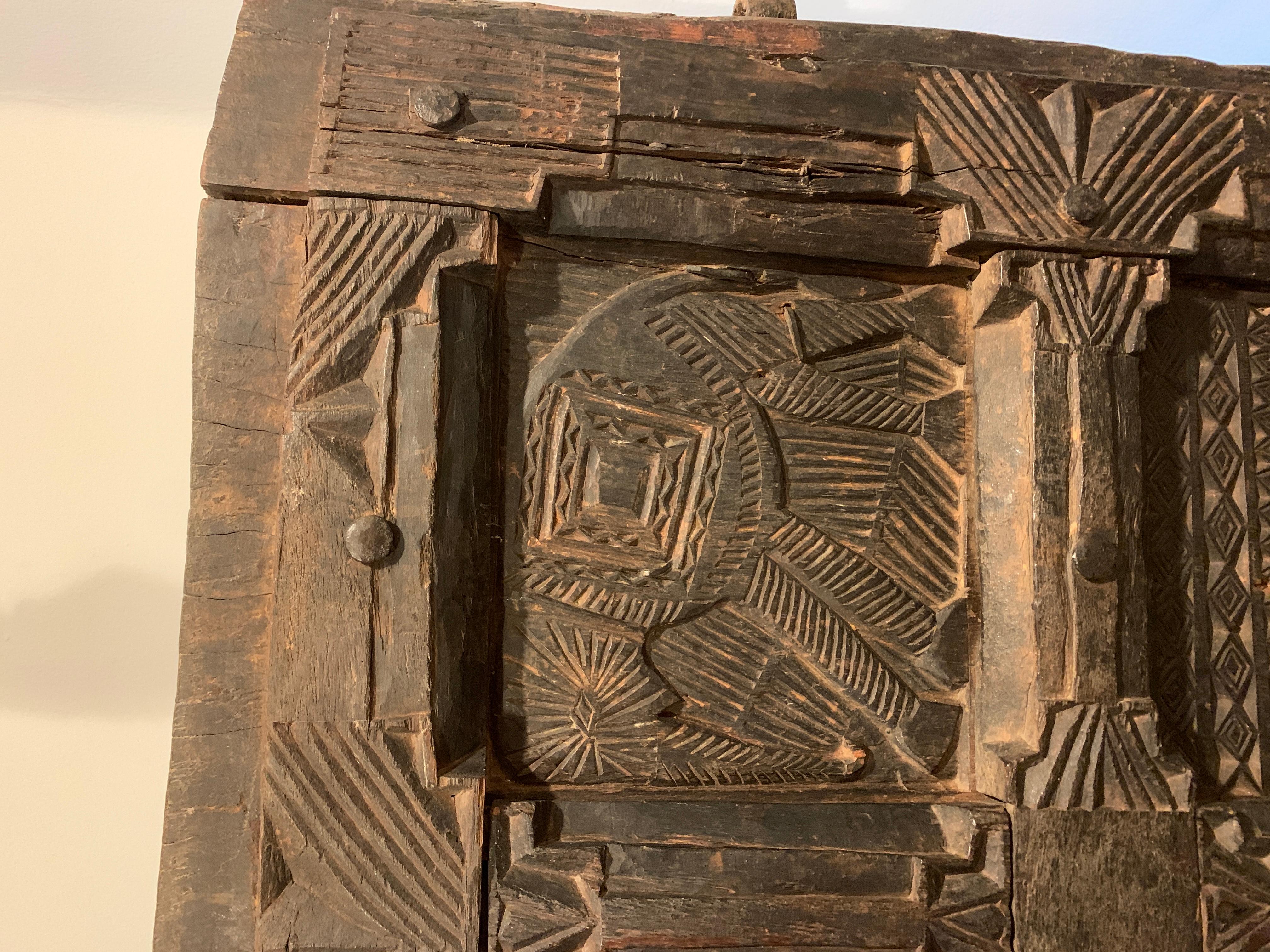 Tribal Antique, Museum Mounted, Decorative Door of the Madya Pradesh / Orissa Region