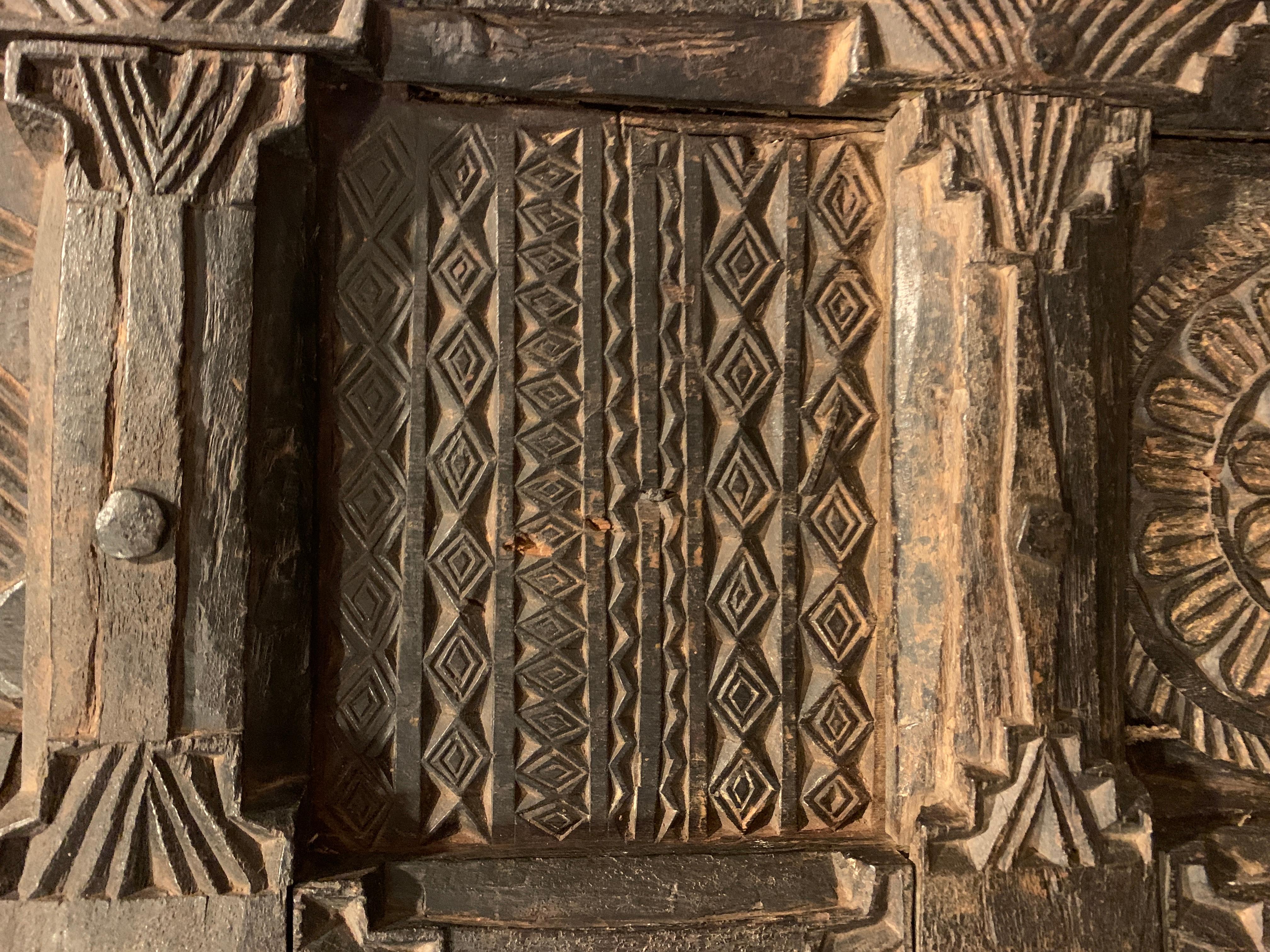 Indian Antique, Museum Mounted, Decorative Door of the Madya Pradesh / Orissa Region