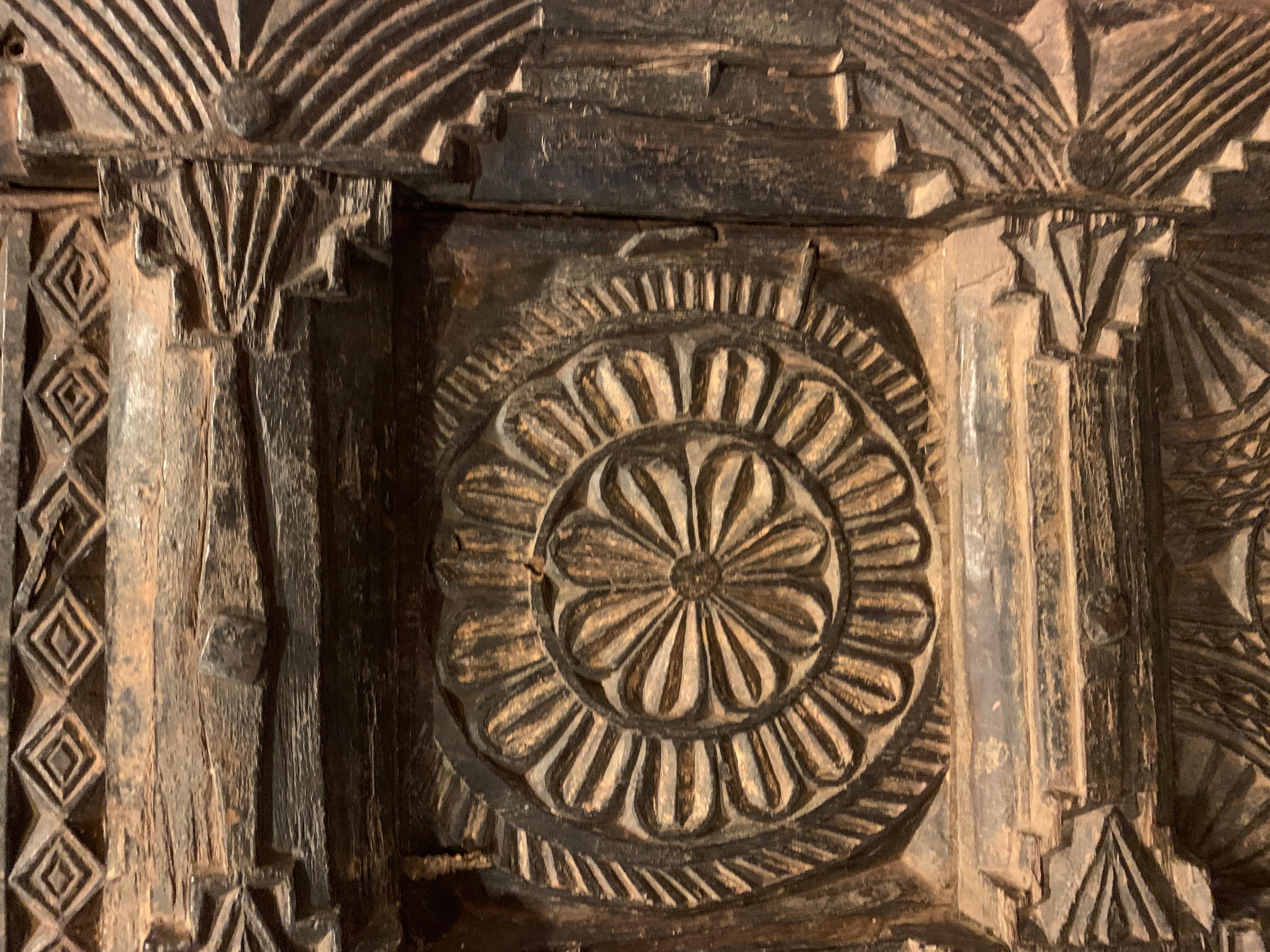 20th Century Antique, Museum Mounted, Decorative Door of the Madya Pradesh / Orissa Region