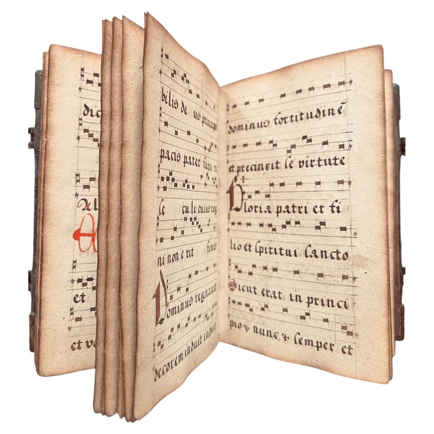 Antik Museum-Qualität 1719 Benediktiner Antiphonal Handschrift-Buch