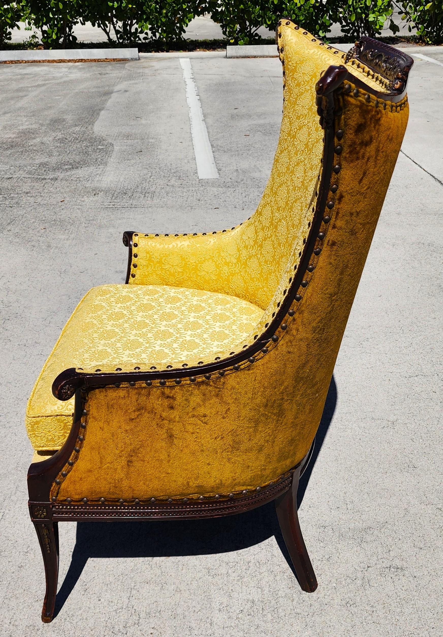 Hollywood Regency GROSFELD HOUSE Armchair Antique Museum Quality For Sale