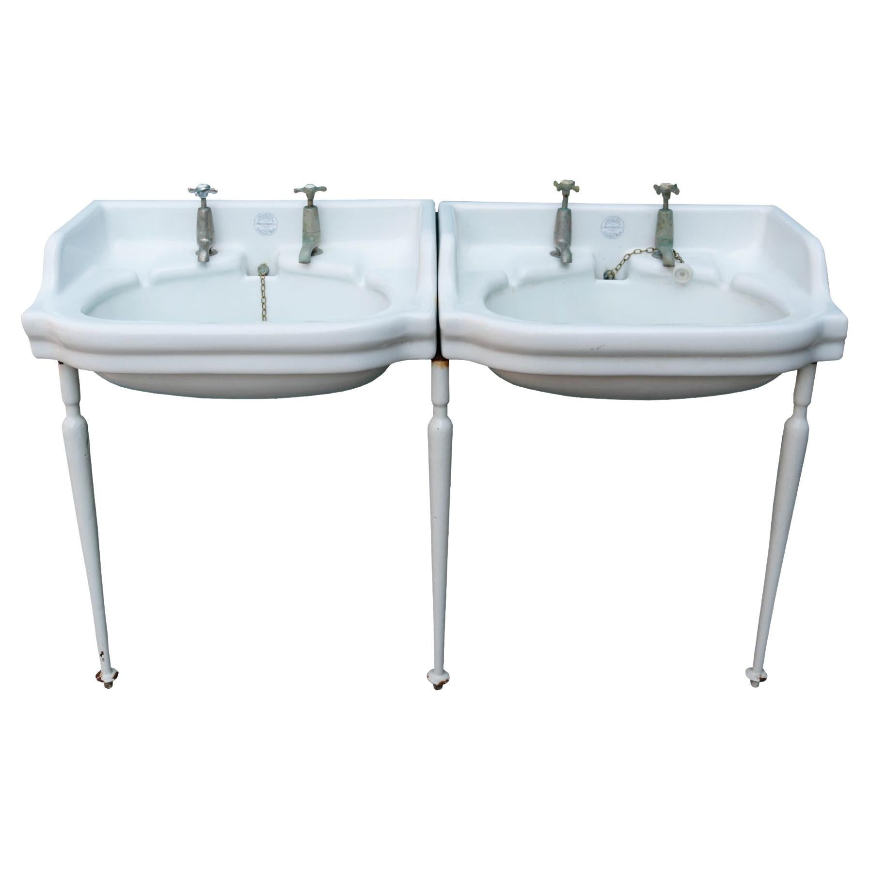 Antique Musgraves Invictus Double Basin on Stand For Sale
