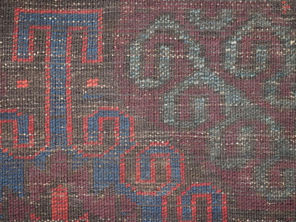 Antike Mushwani Baluch Satteltasche Face, prächtige Farbe, um 1900 (Gewebt) im Angebot