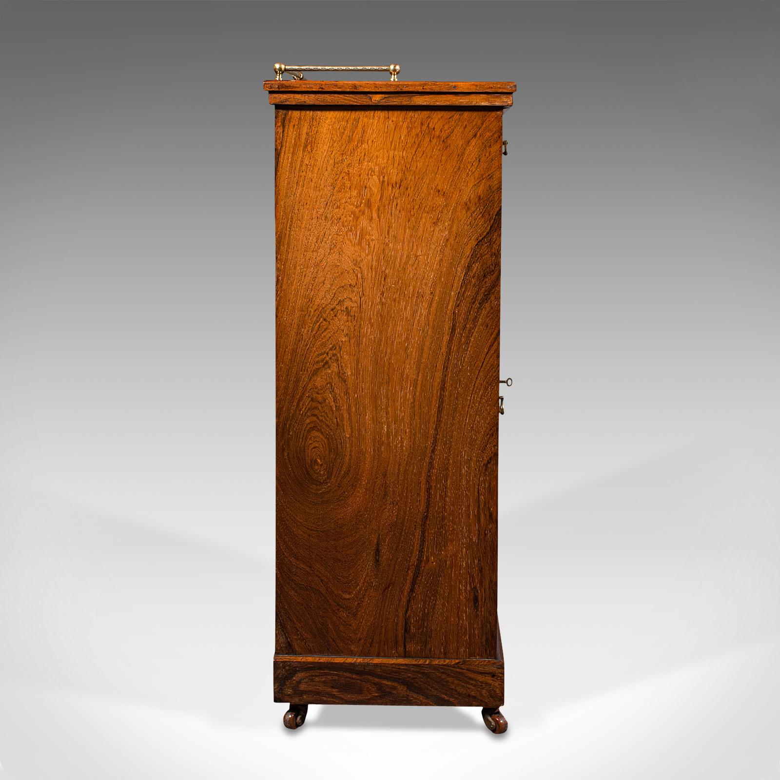 British Antique Music Cabinet, English, Glazed Display Case, Boxwood Inlay, Victorian For Sale