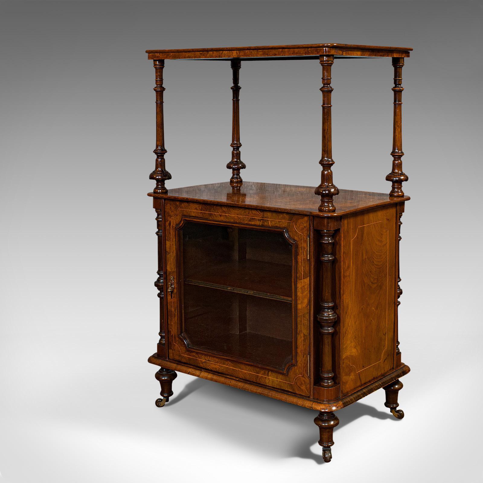 Antique Music Cabinet, English, Walnut, Display Cupboard, Whatnot, Victorian In Good Condition In Hele, Devon, GB