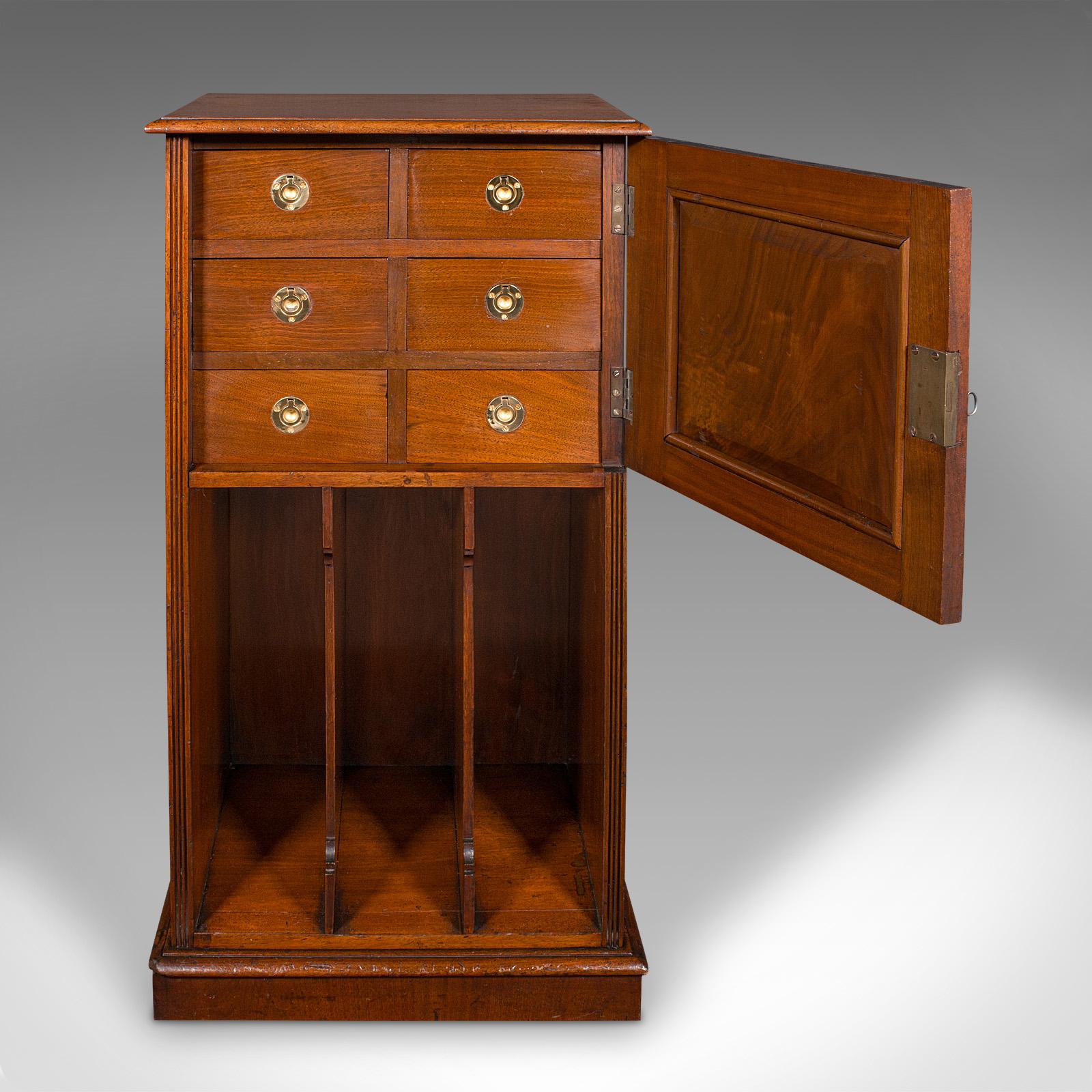 Antique Music Cabinet, English, Walnut, Drawing Room, Side Cabinet, Victorian In Good Condition For Sale In Hele, Devon, GB