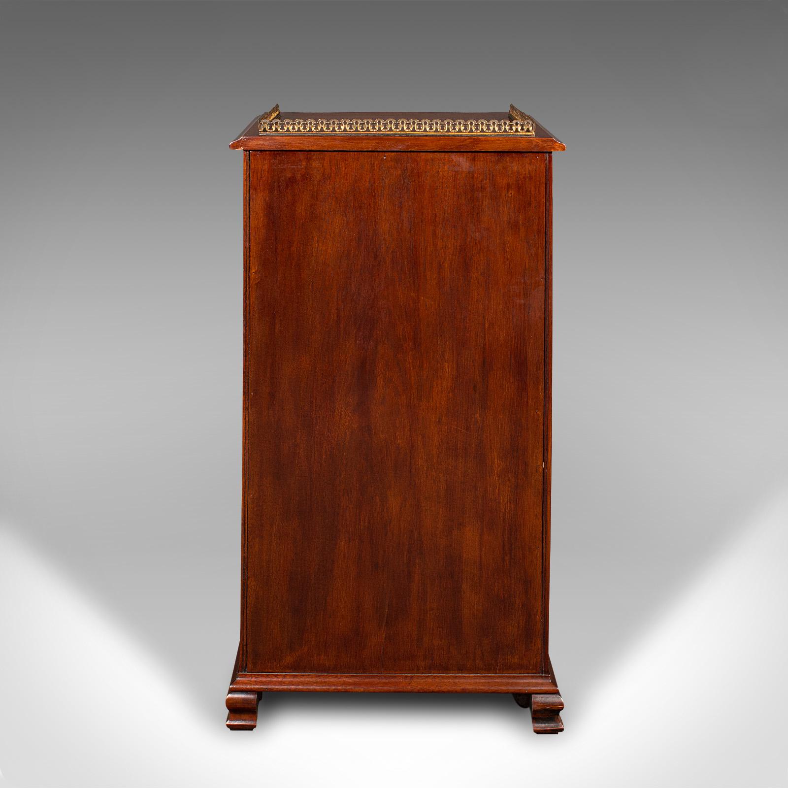 British Antique Music Cabinet, English, Walnut, Glass, Display Case, Bookcase, Edwardian For Sale