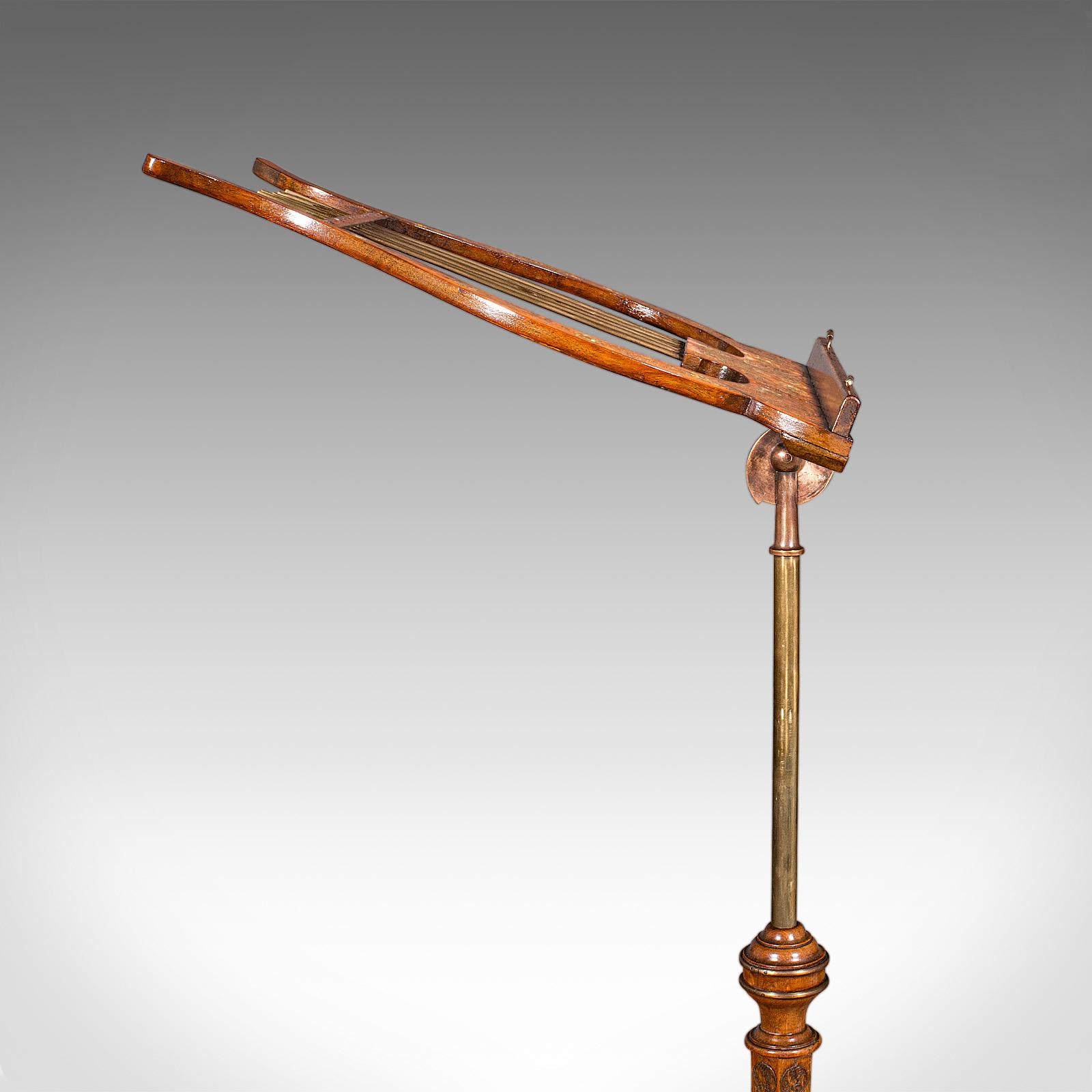 Stand de récital de musique ancien, anglais, noyer, réglable, Regency, Circa 1820 en vente 2