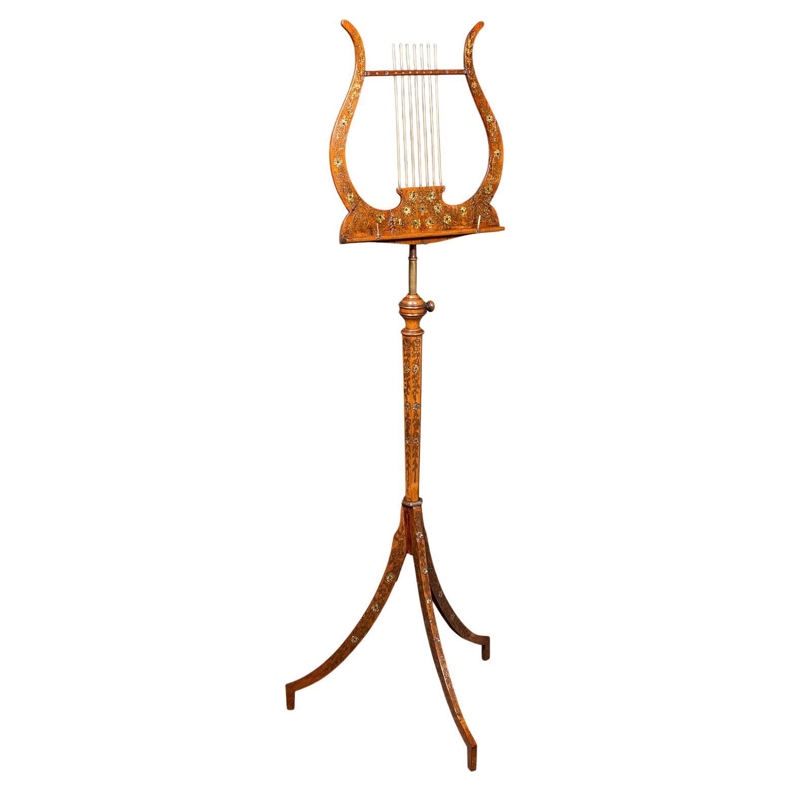 Atril de Música Antiguo, Inglés, Nogal, Ajustable, Regencia, Circa 1820