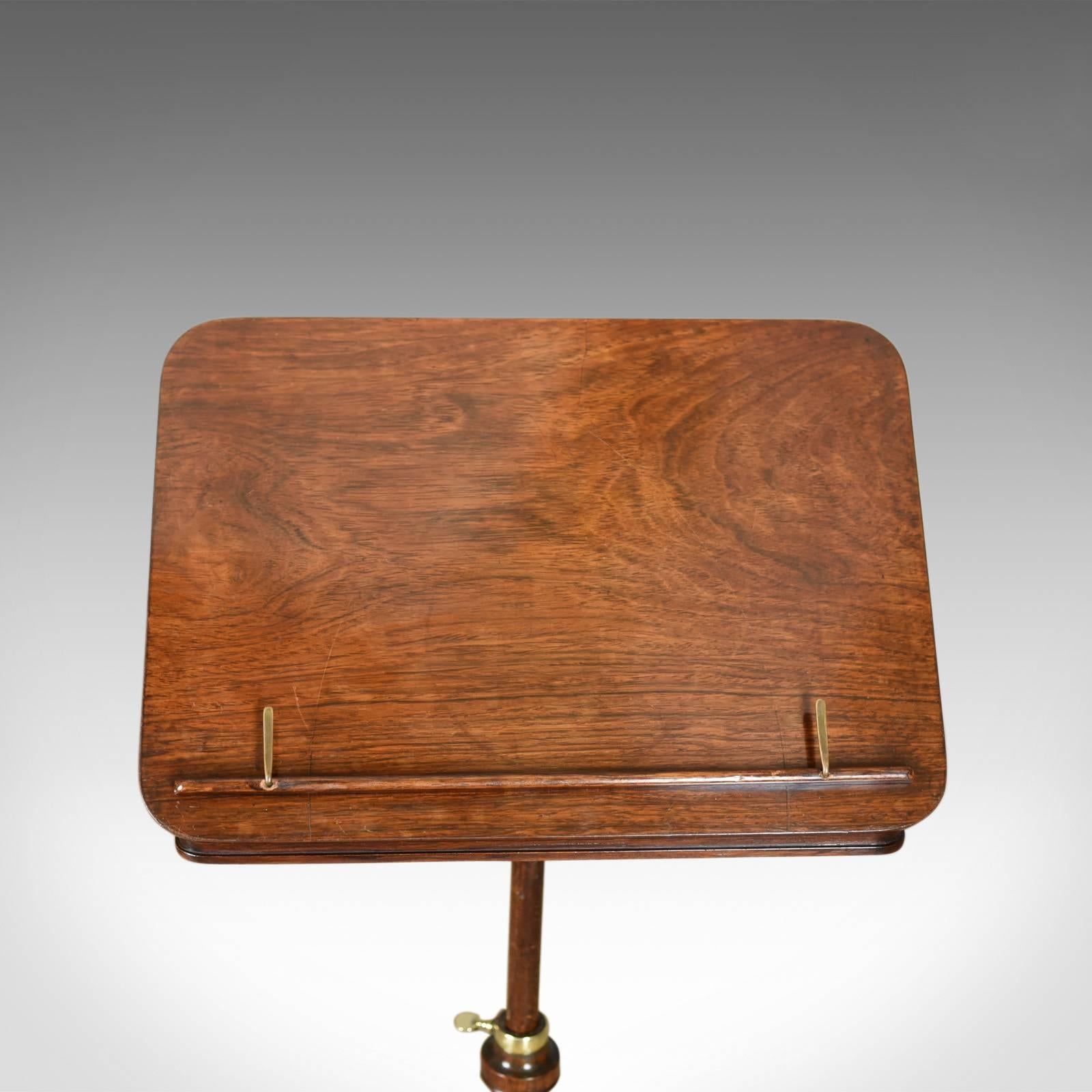 Antique Music Stand, English, Regency, Adjustable, Rosewood, Lectern, circa 1820 In Good Condition In Hele, Devon, GB